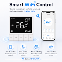 Nuevo Termostato Inteligente WiFi para Habitaciones de Hotel, 2 Tubos, 3 Velocidades, Encendido/Apagado, para Fan Coil HVAC, 220v, con Sensor Externo