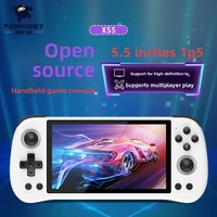 Console de jeu portable Powkiddy Paoji Tang X55 avec grand écran de 55 pouces et jeux HD de style PS