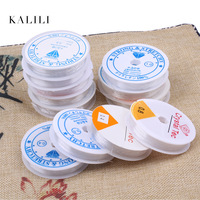 Accessoires de bijoux en ficelle élastique DIY, perlés, cristal transparent rond, 0,5-1,0 mm