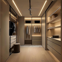 Armoire ouverte avec portes vitrées, armoire moderne, placard avec portes battantes, meuble de salon