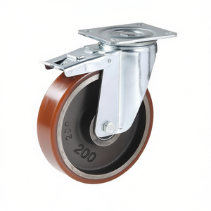 Roue avec noyau en fonte, support pivotant, série lourde avec frein - Product Image 2