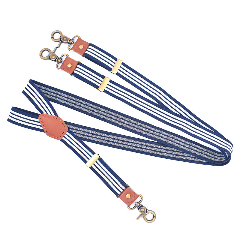 2,5 hebilla de gancho de bronce-tira azul y blanco