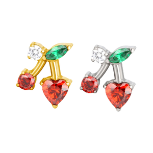 <span class=keywords><strong>Piercing</strong></span> Sieraden Kersen Vorm <span class=keywords><strong>Labret</strong></span> 16G Neus Ring Spiraal Oorbellen Titanium Verguld Astm F136 Zirkoon - Product Image 1