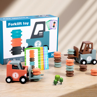 Chariot élévateur en bois jouet début éducatif Parent-enfant voiture jeu de bataille enfant en bas âge Montessori jouets en bois pour les enfants