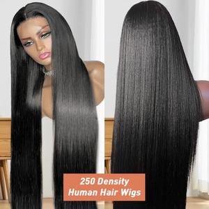 Perruque en cheveux humains avec dentelle frontale transparente HD 13x4 13x6, perruque frontale droite pré-épilée, fermeture en dentelle HD 5x5 pour femmes noires - Product Image 1