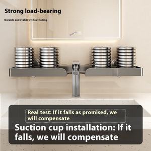 <span class=keywords><strong>Ventouse</strong></span> miroir coin avant monté plastique fini toilette support de rangement avec robinet évier mural salle de bain lavabo - Product Image 3