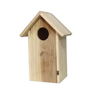 Wall Hanging Wooden Garden Nesting Box for Small Birds House for Wild Birds Sparrow, Robin, Finch,Blue Tit Bird House