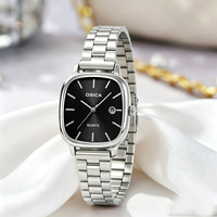 Montre à Quartz à Cadran Carré Fin avec Bracelet Métallique, Calendrier Intégré, Idéale pour Étudiants et Couples, Vente en Gros Directe du Fournisseur