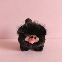 Porte-clés mignon chaton avec cordon de tirage, queue qui bouge, poupée en peluche, pendentif pour sacs d'école, accessoire unique et élégant