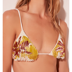 Diseño personalizado bordado orquídea <span class=keywords><strong>Lina</strong></span> triángulo <span class=keywords><strong>Bikini</strong></span> Top Tie Side Bottom dos piezas <span class=keywords><strong>Bikini</strong></span> Set estilo clásico mujeres - Product Image 2