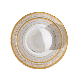 Bộ đồ ăn đám cưới sạc cao kháng <span class=keywords><strong>melamine</strong></span> đồ ăn sinh thái thân thiện bán buôn sang trọng tổ chức sự kiện bữa ăn tối Vòng Morden sang trọng - Product Image 5