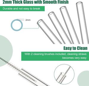 Reusable Borosilicate Butterfly Mushroom Glass <b>Drinking</b> <b>Straws</b> High Temperature Resistance Clear Colored Bent Bar Accessories - Product Image 4