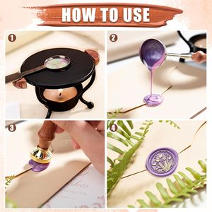 Kit de sceaux de cire 25 mm avec manche en bois pour DIY, scrapbooking, invitations de mariage et de fête, outils pour cartes - Product Image 5