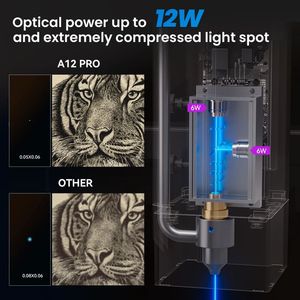 Machine de gravure laser Atomstack A12 X12 Pro 50W avec contrôle intelligent Wifi, découpe CNC, gravure sur granit, métal, plaque signalétique pour chien, verre, impression 3D - Product Image 2