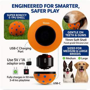 ZMaker yeni interaktif haddeleme köpek topu oyuncak akıllı kendini haddeleme köpek çiğnemek oyuncak akıllı otomatik hareketli haddeleme topu oyuncak - Product Image 5