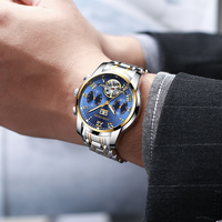 Montre de luxe pour homme de haute qualité, mouvement mécanique, acier inoxydable, montres-bracelets, étanche 3ATM, Reloj