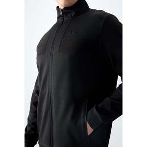 Ensemble de survêtement pour homme noir texturé, coupe standard, brodé - 85248 - Noir/noir - Product Image 2