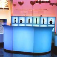 Meubles Modernes de Bar d'Angle LED Colorés et Étanche en Plastique pour la Maison, l'Extérieur, les Hôtels, les Fêtes, les Cocktails et les Boîtes de Nuit
