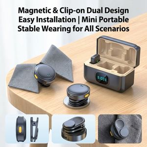 Microphone cravate sans fil avec suppression du bruit, portée de 65 pieds, batterie 20H pour TikTok, <span class=keywords><strong>YouTube</strong></span>, Vlogging, Enregistrement vidéo, Streaming - Product Image 3