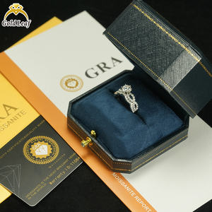 Goldleaf Jewelry <b>Customized</b> <b>Ring</b> S925 silver Moissanite Round 1ct 2ct 3ct D VVS With GRA Report Moissanite <b>Ring</b> - Product Image 5
