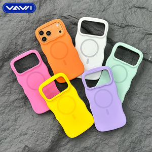 Funda Magnética de Silicona para Teléfono VAWI V-S06, Diseño Original, Lujosa y Moderna, Color Sólido Ondulado, para iPhone 16 17 Pro Max - Product Image 5