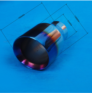 Embout d'échappement de voiture en titane bleu, tuyau d'échappement en acier inoxydable poli pour des performances et un style personnalisés - Product Image 2