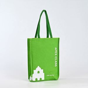 Bolsa de Compras de Lona de Algodón Verde con Asa Larga y Bolsillo, Impresión Digital Personalizada - Product Image 2