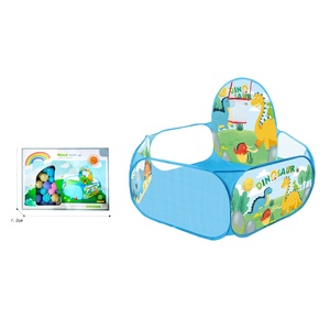 Mignonne tente de jeu pour bébé en forme de dinosaure avec piscine à balles, maison de jeu intérieure et extérieure, jouets de tente avec 50 balles de 5,5 cm, cadeaux d'anniversaire - Product Image 1