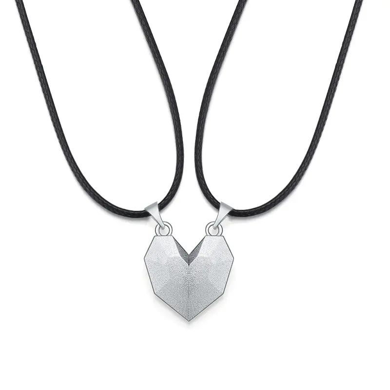 New Korean Titanium Steel, Heart Thick Chain Necklace Original Design Peach Heart I Love You Pendant Women's Necklace/