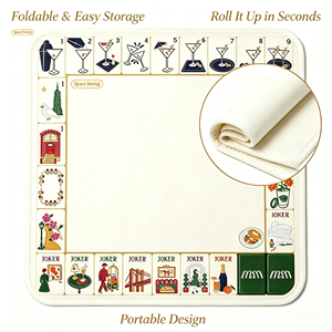 Portable Mahjong <b>Table</b> Mat <b>Foldable</b> Gambling <b>Game</b> Board Custom Print Quilted <b>Game</b> for Travel and Indoor Play - Product Image 6