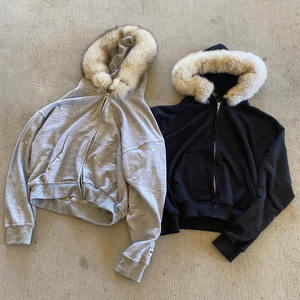 맞춤형 지퍼업 퍼 스웨트셔츠 후드티 남성용 100% 면 풀 지퍼업 퍼 후드 - Product Image 1