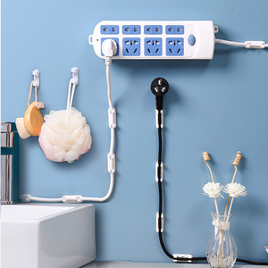 Cable Organizer Desktop Power Strip Cable Management Traceless Nail Free Wire Routing Tool White <b>Polystyrene</b> - Product Image 2