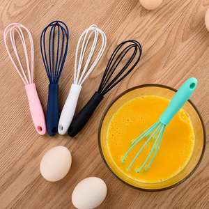 Factory Hot Sale 5 <b>Pcs</b> Macaron Cute Gifts Colorful Kitchen <b>Mini</b> Silicone Whisks - Product Image 3