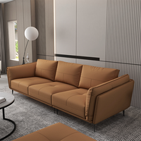 11-teiliges L-förmiges Sofa-Set aus Vollnarbenleder mit Eckdesign, linke/rechte Chaiselongue + Ottoman, schlanke schwarze Beine, kundenspezifisch OEM/ODM