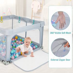 Parque Infantil para Niños Directo de Fábrica, Valla para Bebés, Valla para Patio, Tela Oxford Duradera, Puerta de Seguridad, Superficie de Malla Fácil de Ver - Product Image 3