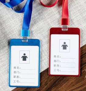 New Arrival Custom Logo Name ID Card Badge Holder Aluminum Alloy with <b>Polyester</b> <b>Lanyard</b> for Credit Cards - Product Image 4