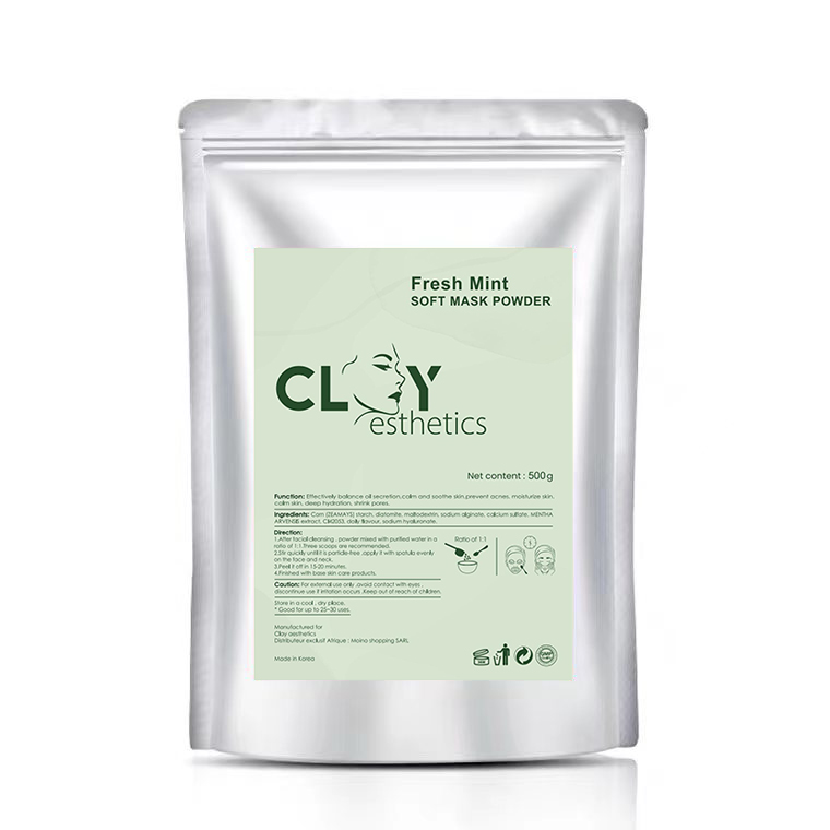 2022  Latest  fresh mint soft mask powder  Facial Mask  500g per bag peel off salon mask