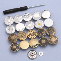Boutons de jeans en alliage de zinc, vente directe d'usine, accessoires vestimentaires, taille personnalisée, boutons de rechange en métal pour jeans