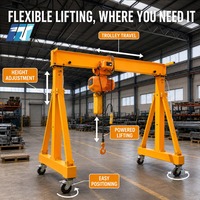 Grue portique mobile manuelle professionnelle de 2 tonnes pour opérations de chargement en entrepôt, grue portique portable personnalisable