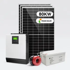 Sistema de energía Solar conectado a la red, conjunto completo de 80KW, para techo, precio único para el hogar