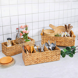 Contenitori in Rattan Intrecciato a 6 Scomparti per Alimenti, Trucchi, Regali, Organizzatore per Scarpe e Cucina, Cestini Portaoggetti - Product Image 6