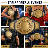 Ceinture de champion personnalisée pour la lutte, la boxe, le MMA, avec plaques en alliage de zinc, sangle en cuir véritable, logo personnalisé, ceinture de récompense