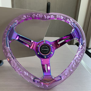 <span class=keywords><strong>Volant</strong></span> de course JDM en forme de cœur avec <span class=keywords><strong>volant</strong></span> de course sport en acrylique néochrome, <span class=keywords><strong>volant</strong></span> à bulles rose - Product Image 2