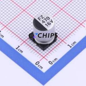 Condensateur électrolytique en aluminium SMD FZ470UF16V90RV0119, SMD, D8xL10.5mm 470uF 20% 16V 450mA-120Hz - Product Image 1