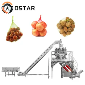 Fully Automatic Multi-Function Auto Apples Potatoes Carrots Mesh Bag Net Packing Machine For Onion