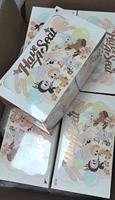 Boneka Vinyl Plush PoopMart LABUBU Duduk Pesta Macaron Generasi ke-2 Asli Lucu Blind Box