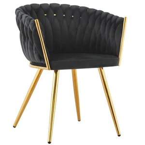 <span class=keywords><strong>Wingback</strong></span> Kleine Ruimte Meubels Ivoor Vrije Tijd Fluwelen Eetkamerstoelen Met Metalen Voet - Product Image 1