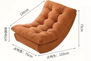 Moon Chair Recliner <strong>Sofa</strong> One Seat <strong>Sofa</strong> Chair with Rocking <strong>Footstool</strong> Sponge Filled Modern <strong>Sofa</strong> <strong>Bed</strong> for Living Room &amp; Balcony - Product Image 6