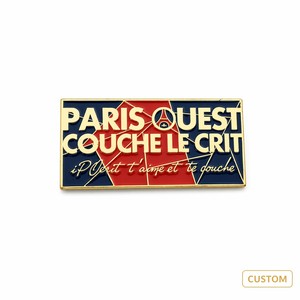 Broche personnalisée en émail souple pour club de rugby, mascotte sportive, badge de revers en métal personnalisé PARIS <span class=keywords><strong>OUEST</strong></span> - Product Image 4