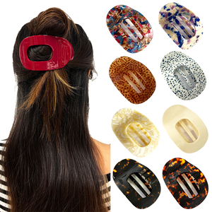 Pinza de Pelo de Acetato Plana Grande de 10cm, Nueva Moda <span class=keywords><strong>2026</strong></span>, Color Sólido Simple, Pinza de Pelo con Estampado de Leopardo, Accesorios de Pelo de Alta Gama - Product Image 1